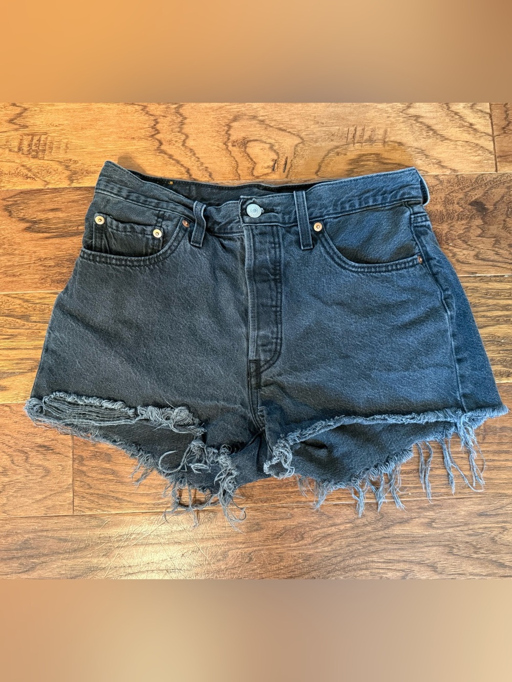 Levi's 501 Black High-Rise Denim Shorts